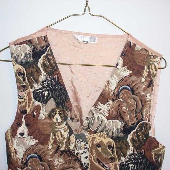 90’s vintage dog tapestry vest - Picture 2 of 4
